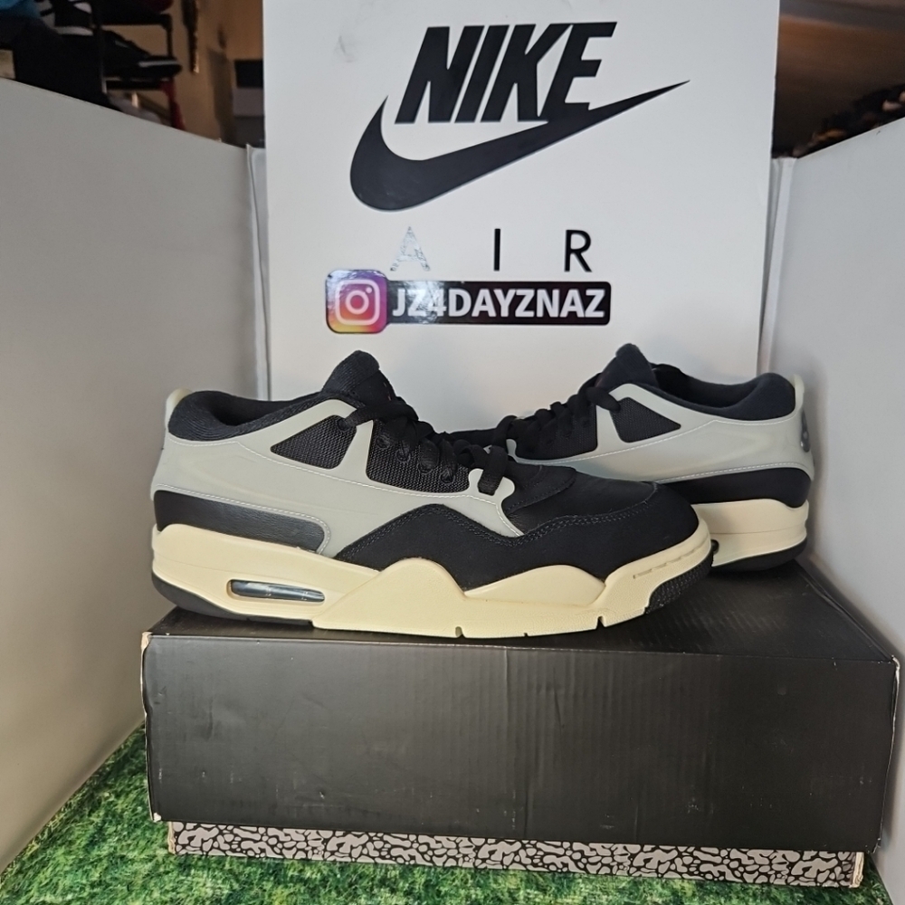 Nike Air Jordan 4 Rm Black Sail Size 10 Worn Once No box.   We ship as soon as t